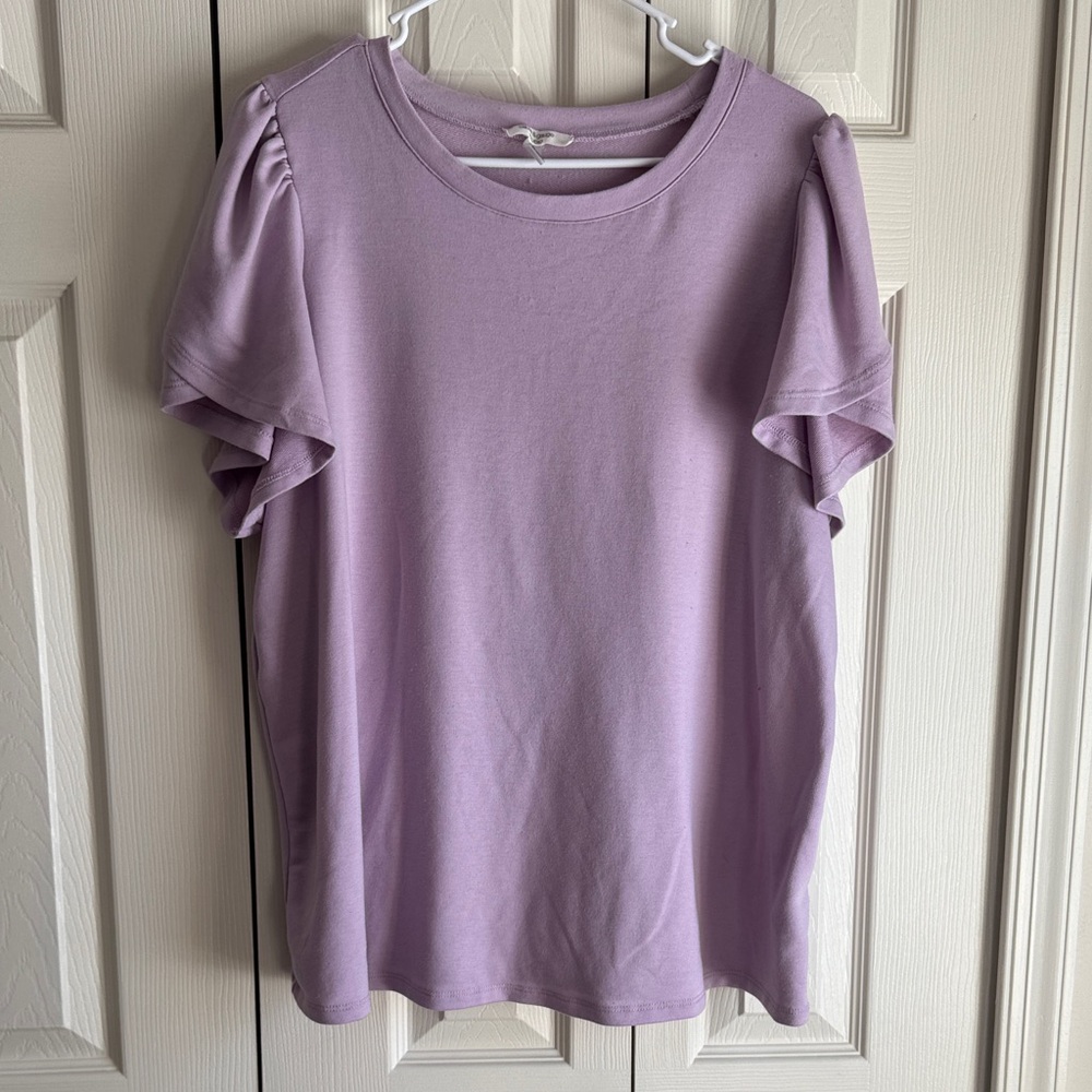 Cable & Gauge Lilac Short Sleeve Top